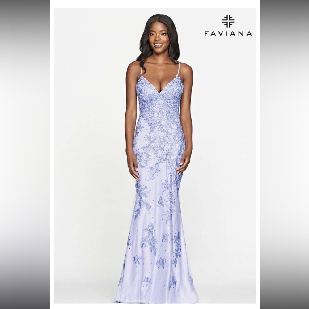 FAVIANA purple lace up prom dress size 00